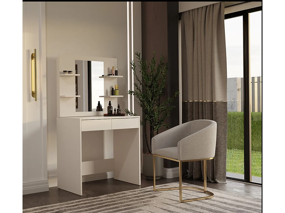 Toaletka MARINA 2S  | Kosmetyczna z Lustrem Biurko | 81x50x80 cm| Kaszmir