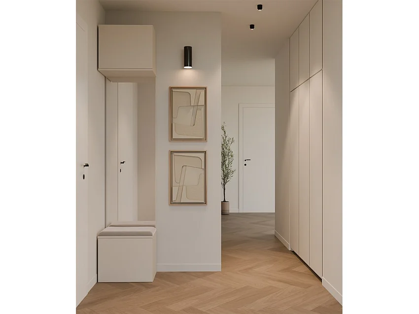 Garderoba HAGA 1L Szafka Do Przedpokoju Korytarza KASZMIR BEŻ 238x50x35 cm