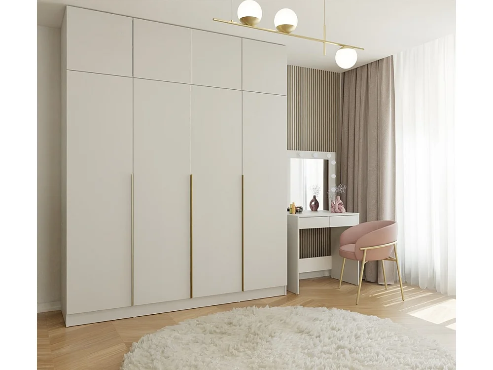 Senso 4D – Szafa z nadstawkami – drzwi, półki – 200 x 250 x 56,5 cm – Beż kaszmir
