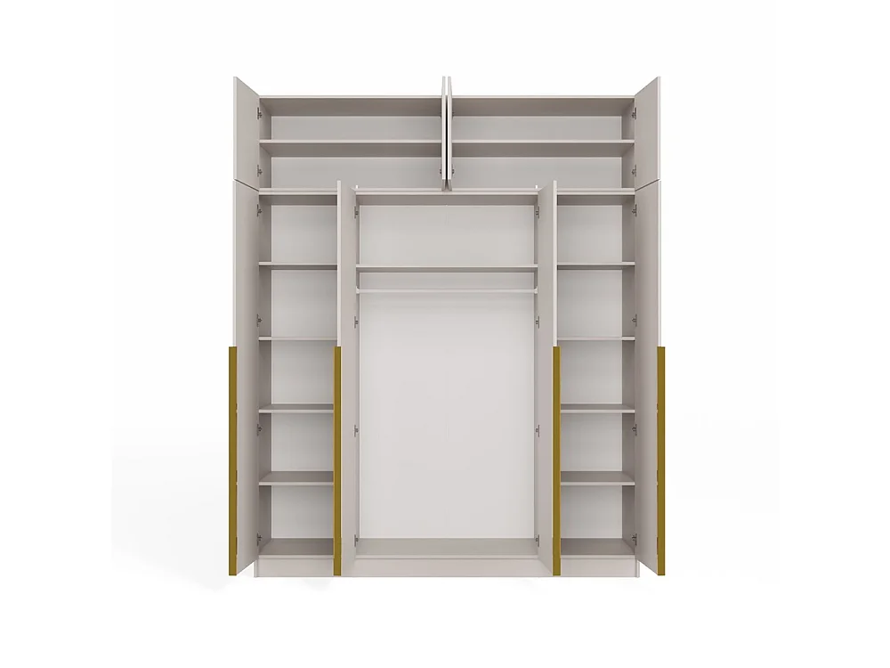Senso 4D – Szafa z nadstawkami – drzwi, półki – 200 x 250 x 56,5 cm – Beż kaszmir