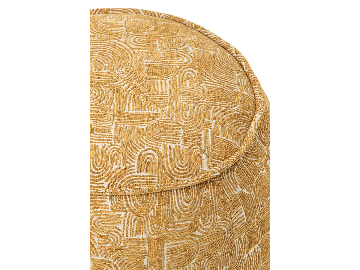 Pouf Design à Motifs "Margo" 50cm Ocre