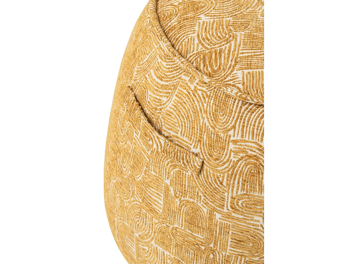 Pouf Design à Motifs "Margo" 50cm Ocre