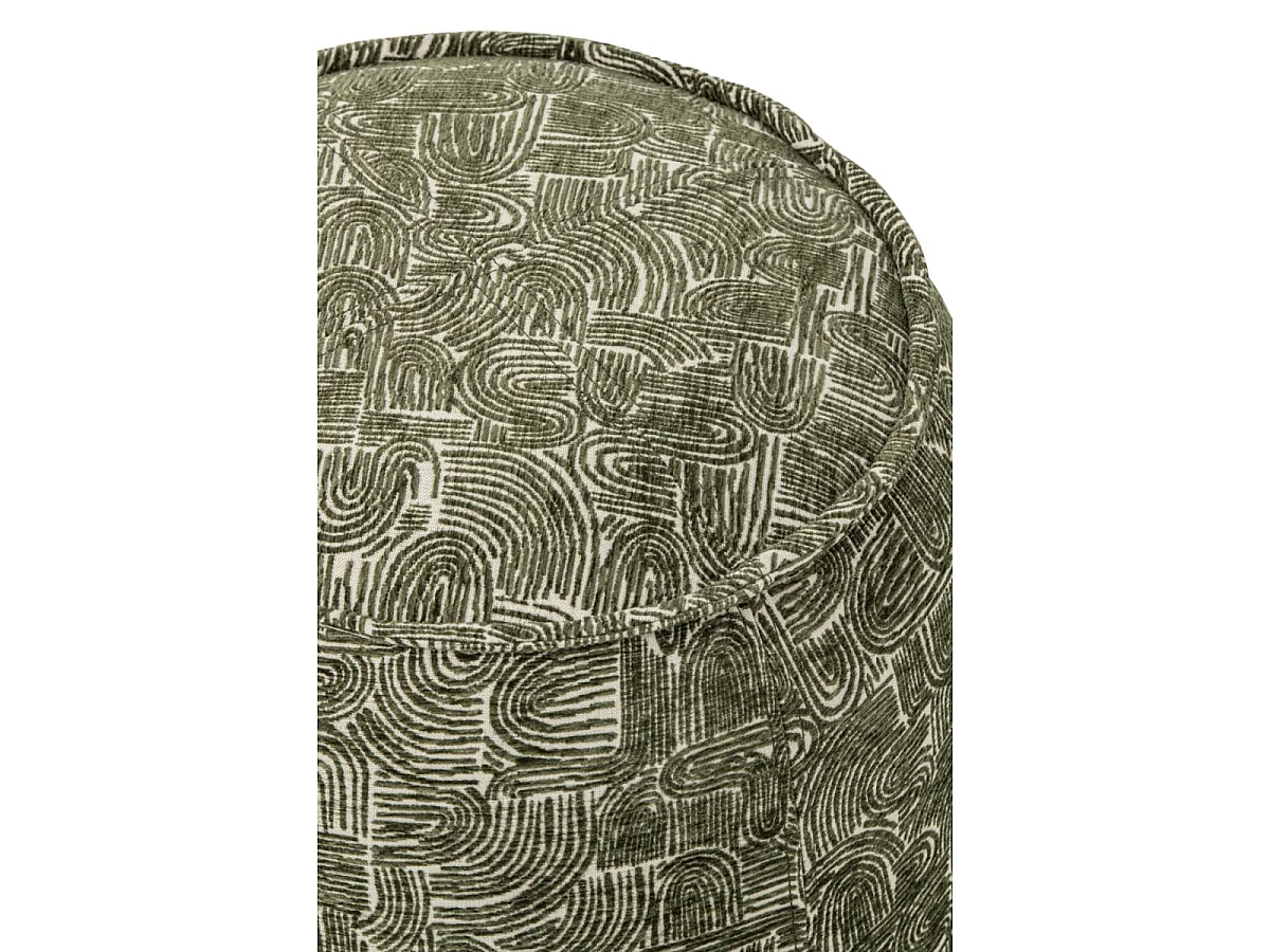 Pouf Design à Motifs "Margo" 50cm Vert Foncé