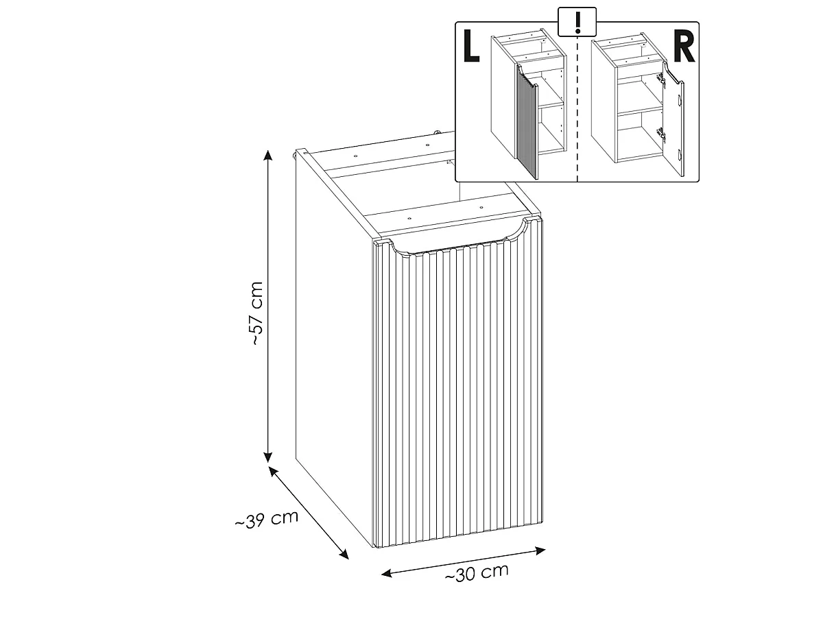 Mobile sottolavabo da 90 cm con 2 cassetti e 1 anta, modello Riva, bianco e legno