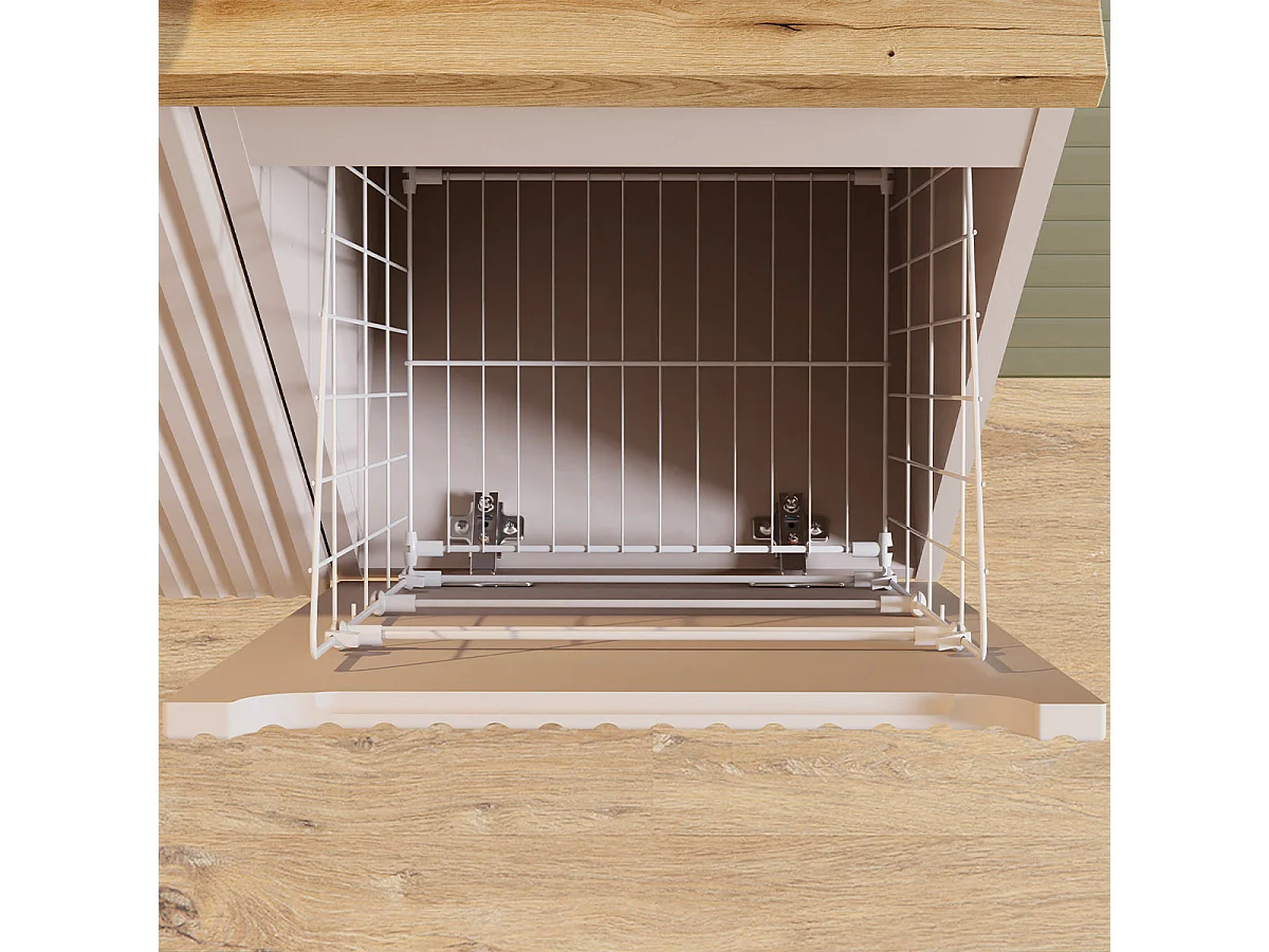 120 cm Vanity Cabinet with Laundry Basket and 2 Drawers—Riva Cashmere and Wood