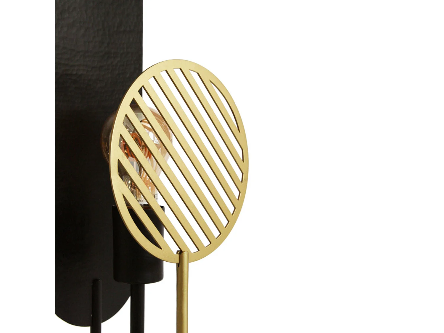 Lampada da tavolo in metallo nero e dorato H45 cm - Totem
