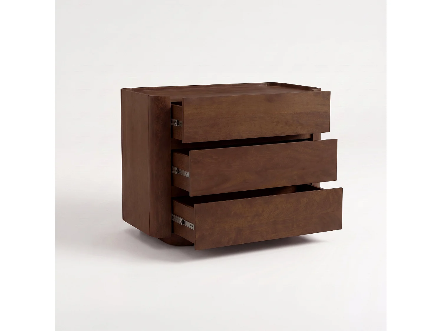 Commode en bois de manguier finition noyer - Aldo