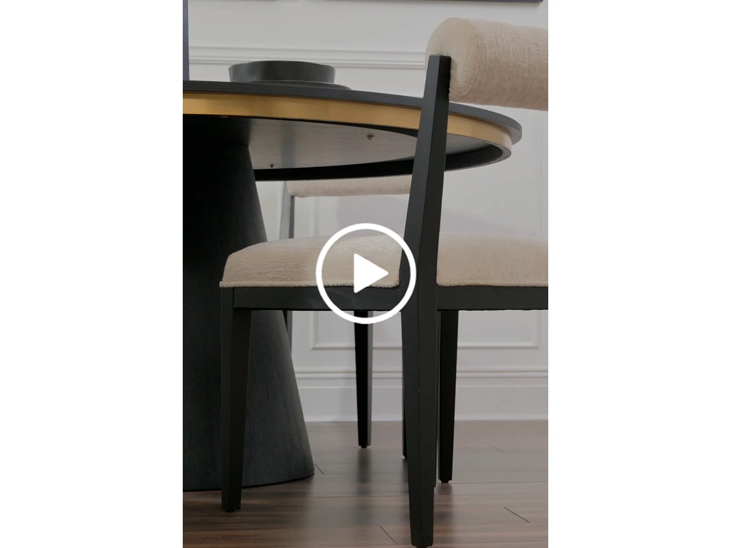 Hera Dining Chair - Chic Ivory Chenille Upholstery, Solid Ash Frame, Bolster Back
