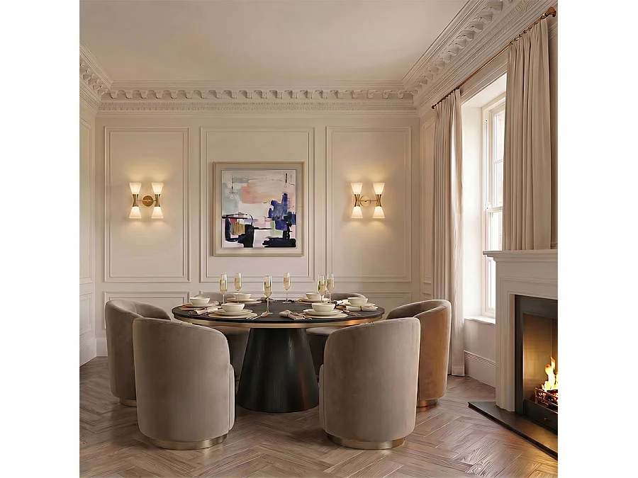 West End Swivel Dining Chair Taupe - Brushed Brass Base