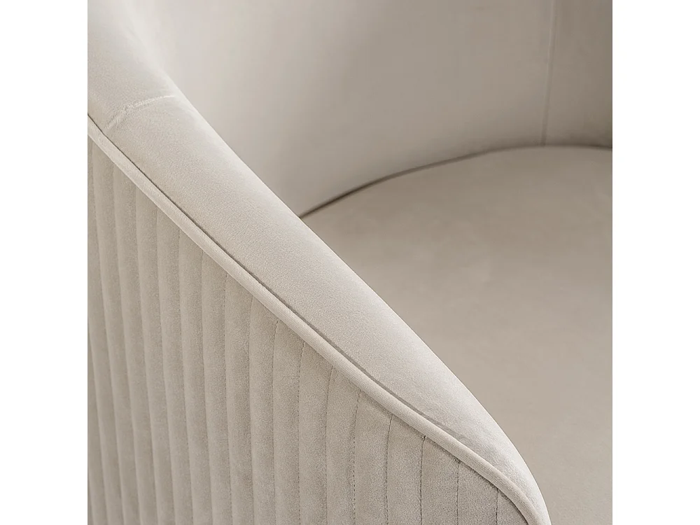 Ella Dining Chair Chalk with Silver Brushed Stainless Steel Base