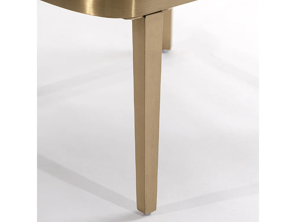 Ella Dining Chair, Black Velvet - Brass-Finish Brushed Stainless Steel Base