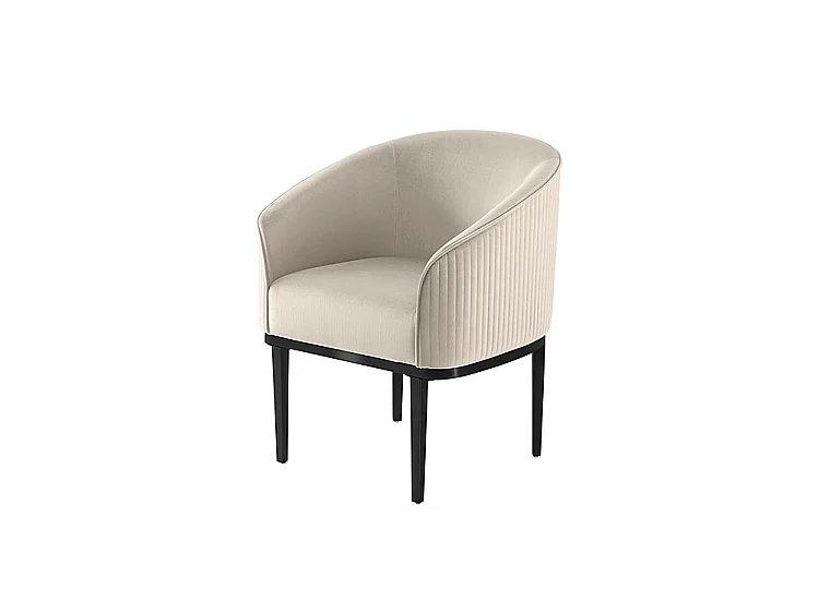 Ella Dining Chair Chalk Velvet - Black Brushed Stainless Steel Base