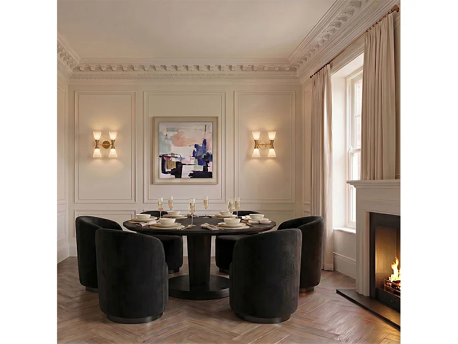 My Furniture West End Swivel Dining Chair - Black Velvet - Matt Black Steel Base