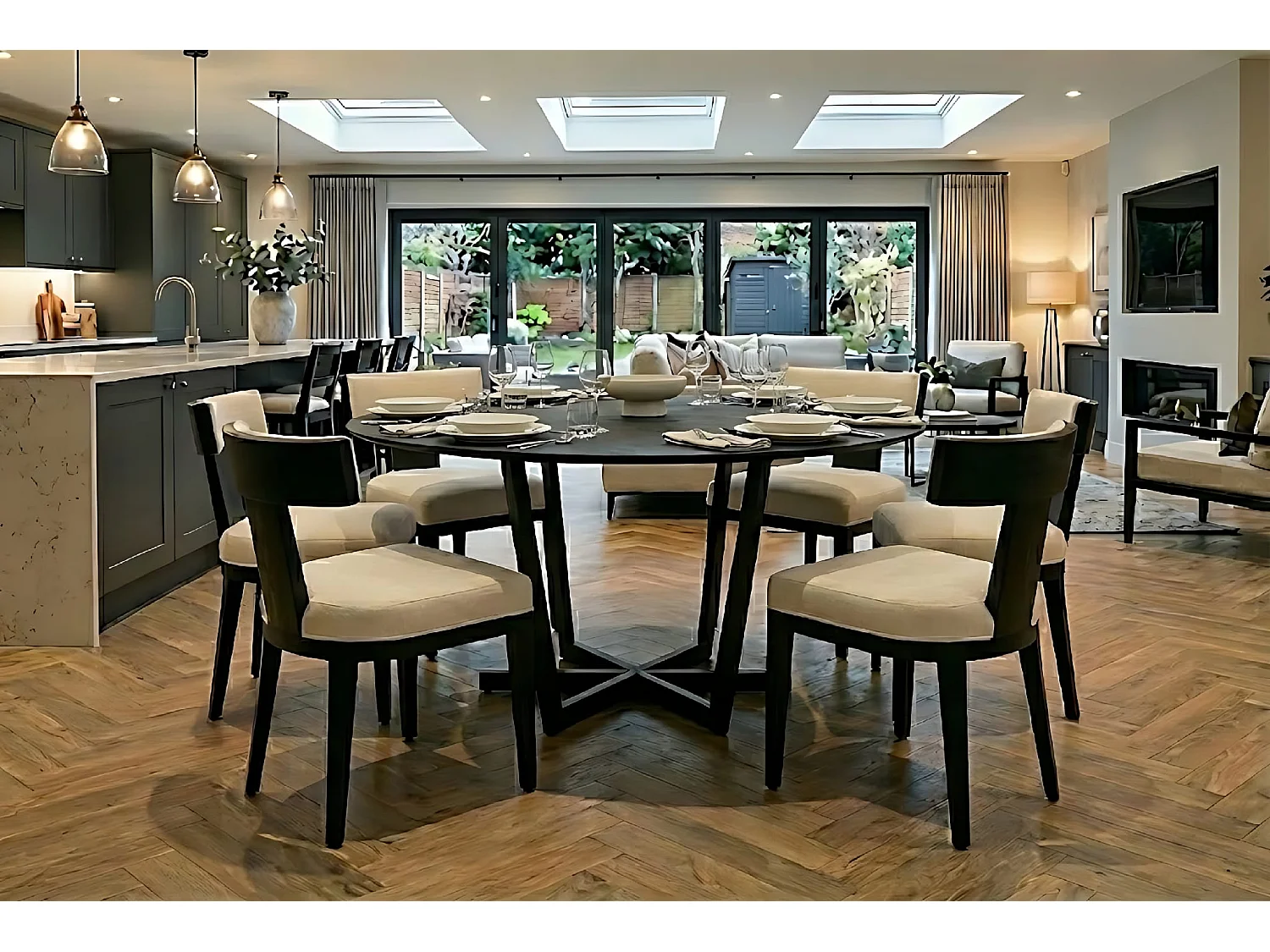 Vista Dining Chair Ivory - Solid Ash Frame, Linen-Effect Upholstery