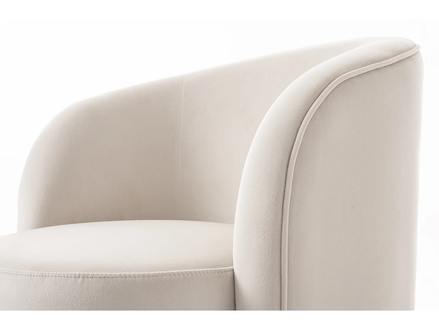 West End Swivel Dining Chair - Chalk Velvet - Brushed Brass Base