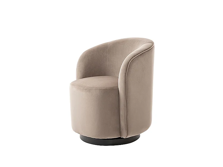 West End Swivel Dining Chair Taupe - Matt Black Steel Base