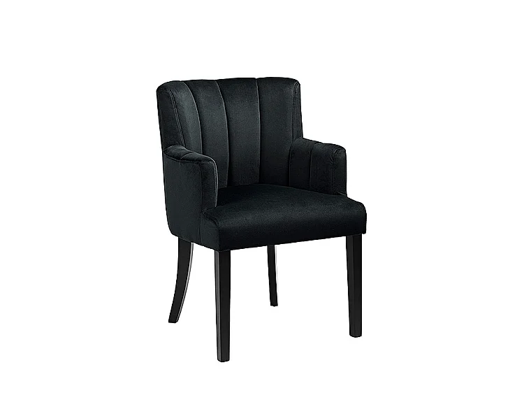 Hatfield Carver Chair - Black Velvet, Solid Ash Legs