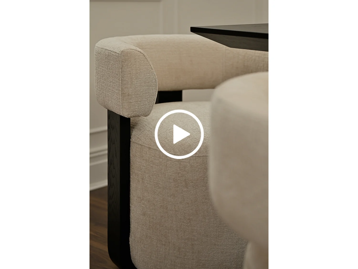 Pax Dining Chair - Light Taupe, Chenille Upholstery, Ash Frame