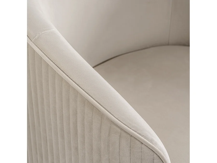Ella Dining Chair Chalk Velvet with Brushed Brass Base
