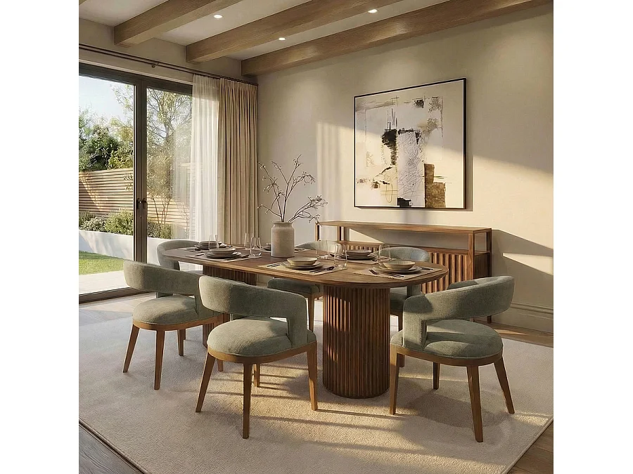Madison Dining Chair - Sage Green Upholstery, Chestnut Ash Frame