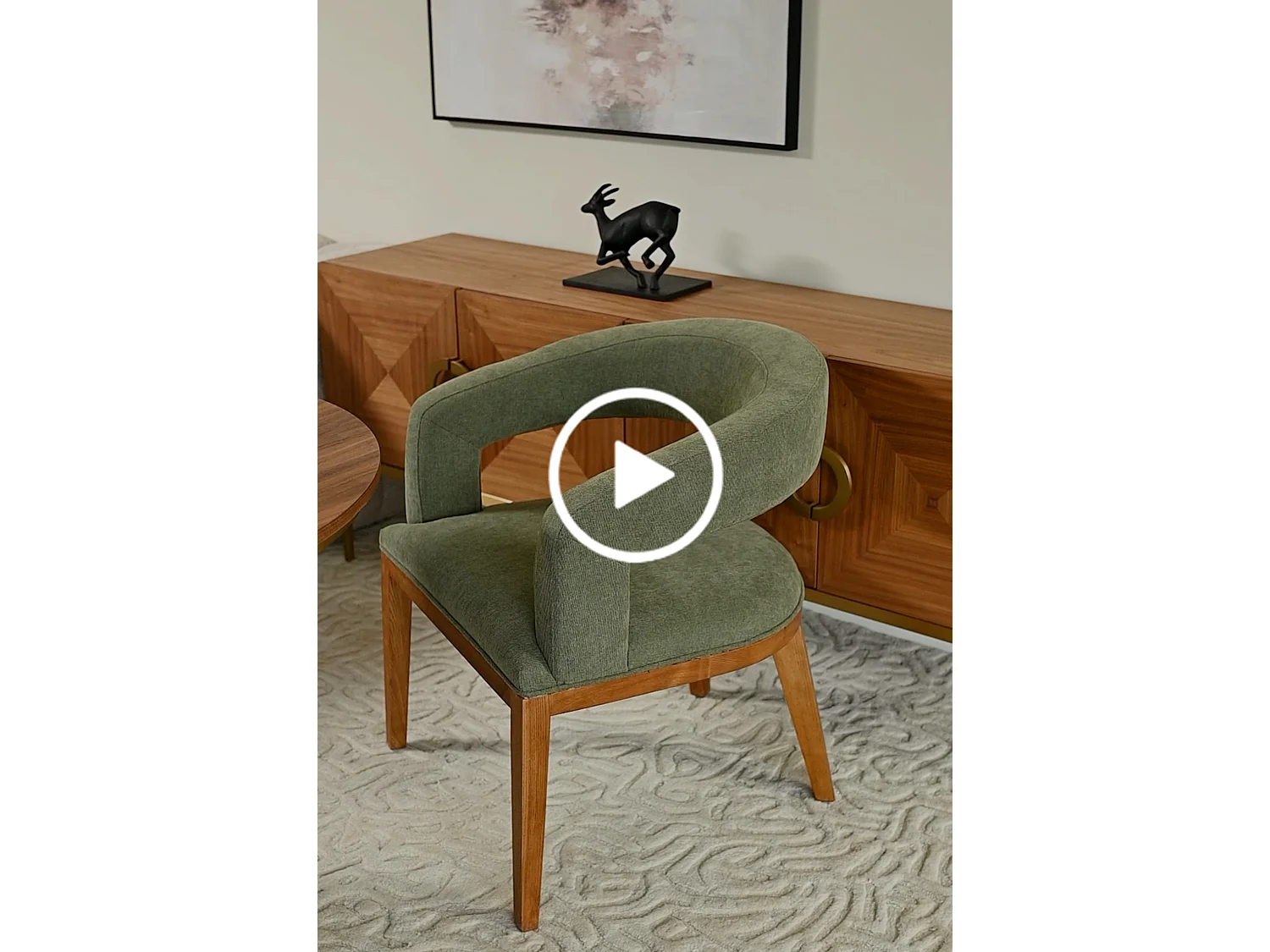 Madison Dining Chair - Sage Green Upholstery, Chestnut Ash Frame