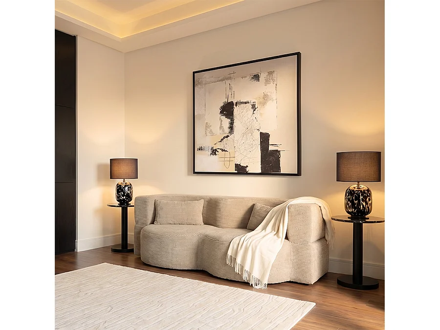 Zzofa Double Sofa Bed - Light Taupe Jumbo-Cord Fabric