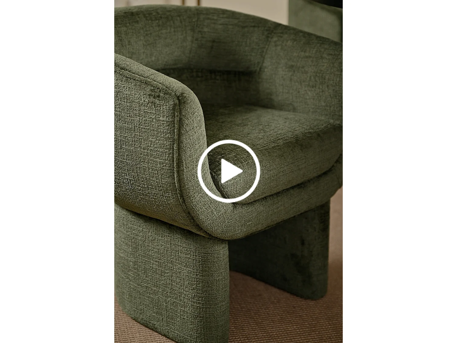 Maeve Dining Chair - Forest Green, Chenille Upholstery, Ash Wood Legs