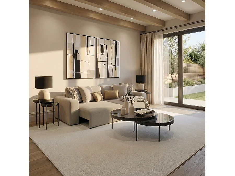 Pebble Taupe Pull-Out 2-Seater Sofa Bed - Water-Repellent Fabric