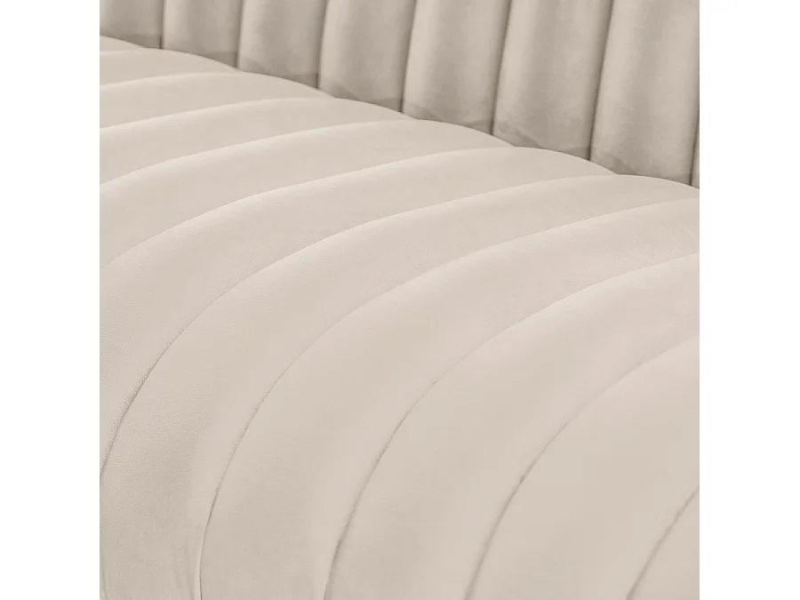 Metz Two-Seat Sofa - Chalk Velvet, Solid Ash Base, Brushed Brass Feet