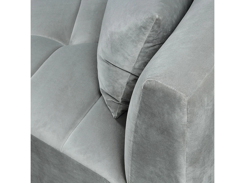 Essen Three-Seat Sofa - Dove Grey Velvet, Modular Contemporary Design