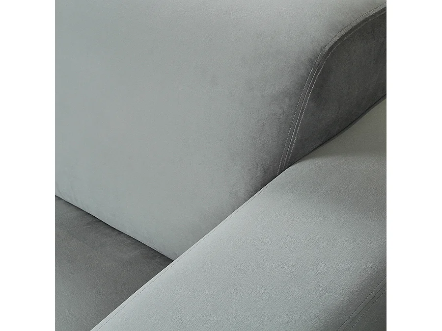 Pebble Large Two-Seat Sofa - Dove Grey, Velvet, Deep Foam Seating