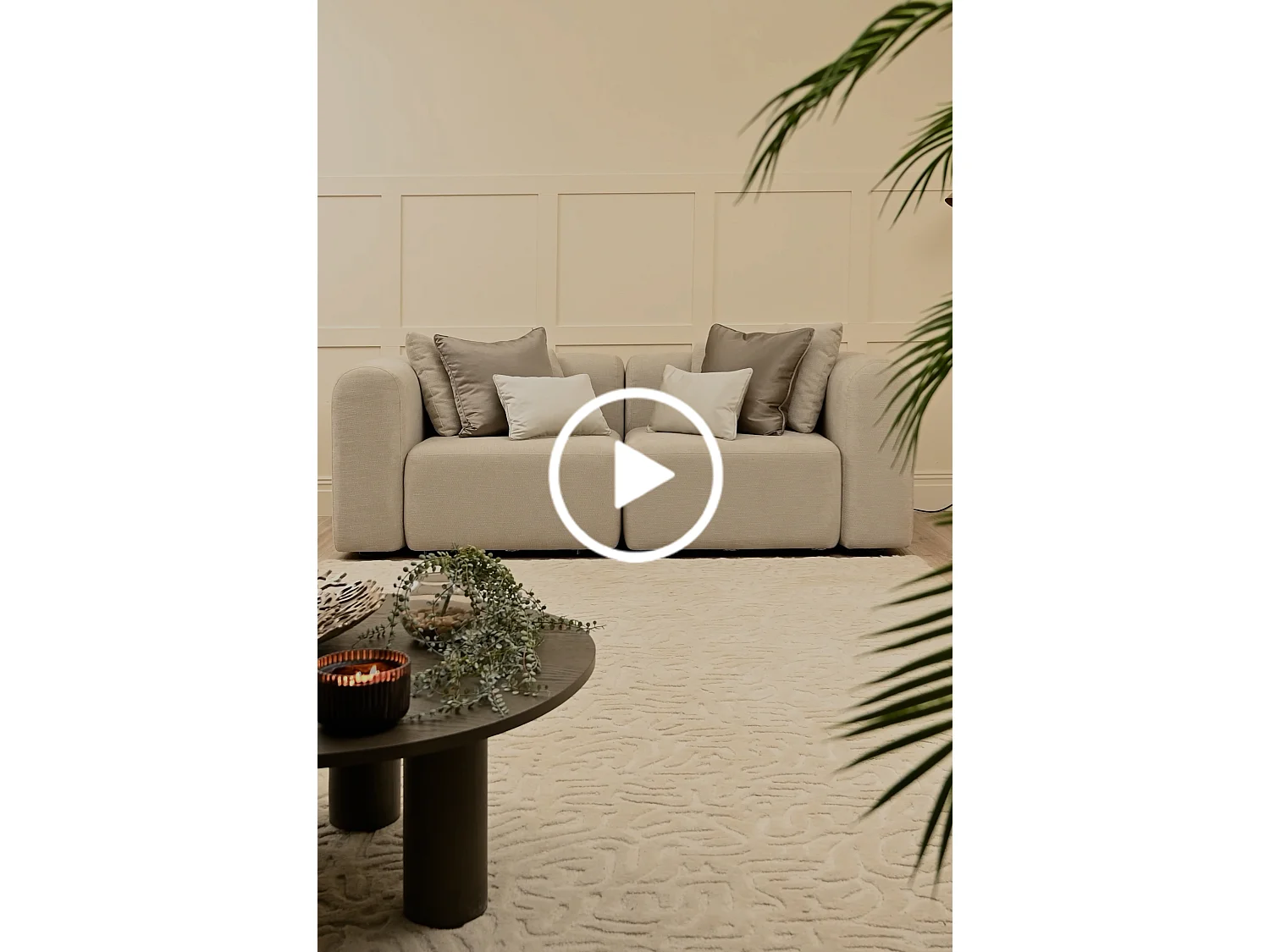 Dune 3-Seat Sofa Parchment - Modular Mediterranean Style