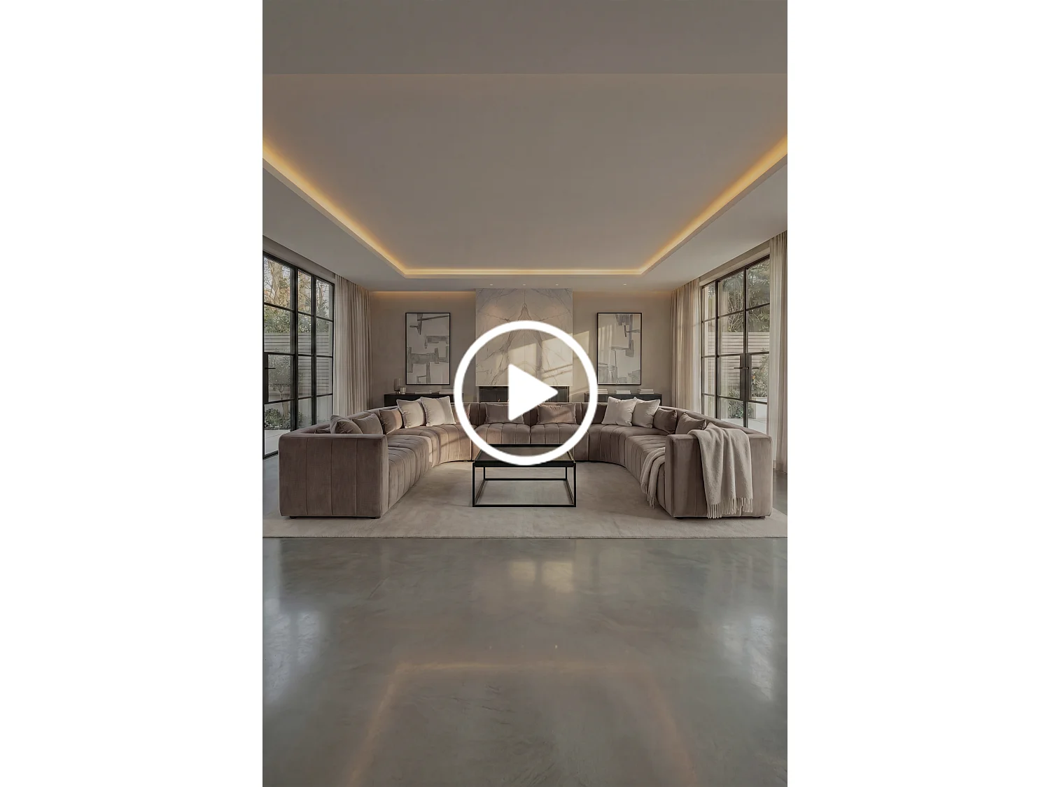 Essen Super Lounge Suite - Taupe, 10-11 Seater Modular Velvet Sofa