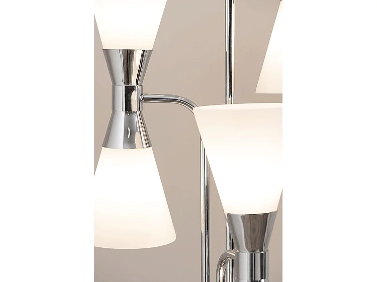 Camille Floor Light Chrome - Sculptural Frosted Glass, Polished Chrome, E14 Bulbs