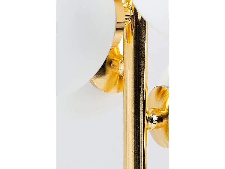Morantz 1970s Floor Light, Brass Finish, 16 Frosted Glass Spheres, 150 cm