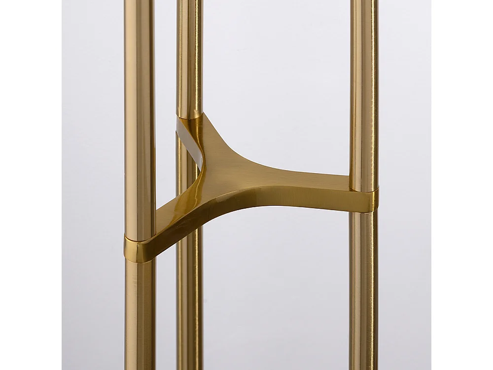 Moray Floor Light - Brushed Brass, Laser-Cut Stainless Steel, Frosted Glass, 170 cm