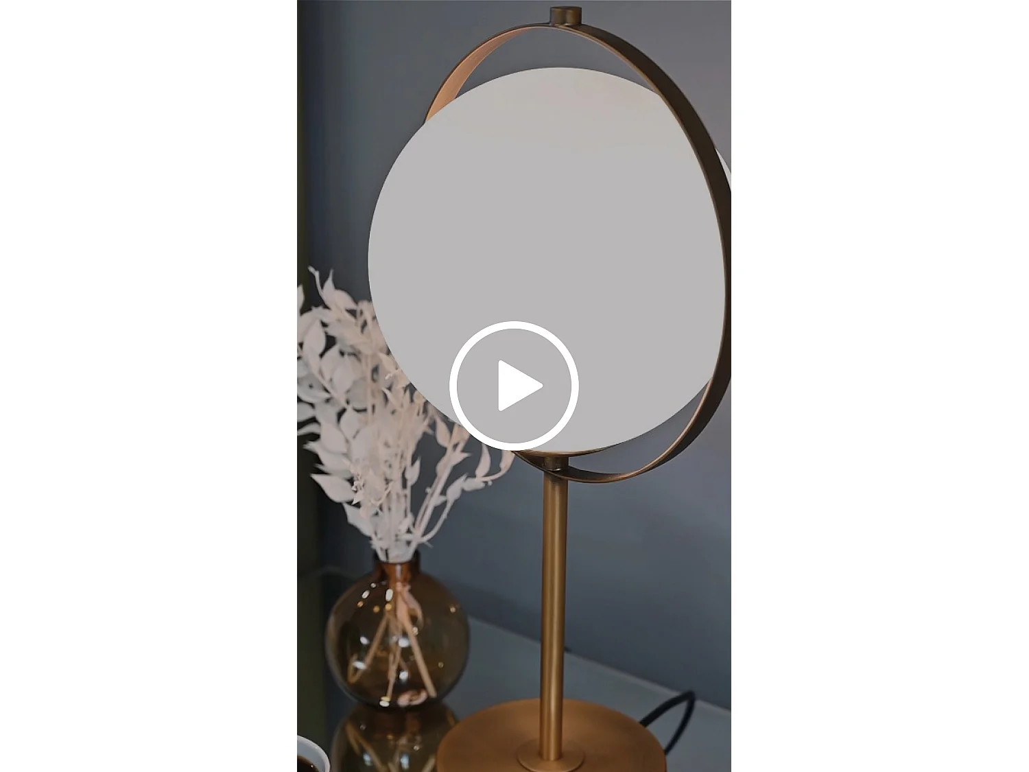 Orbit Table Light - Modernist Geometric Steel with Brushed Brass Finish