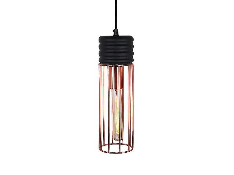 Linus Copper Pendant Light - Copper finish with black cable