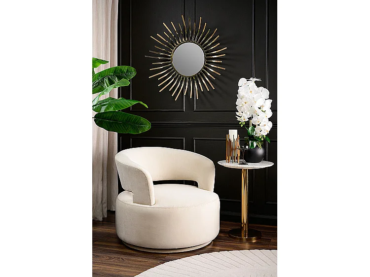 Zia Brass Wall Mirror - Geometric Celestial Design, Polished Brass Finish