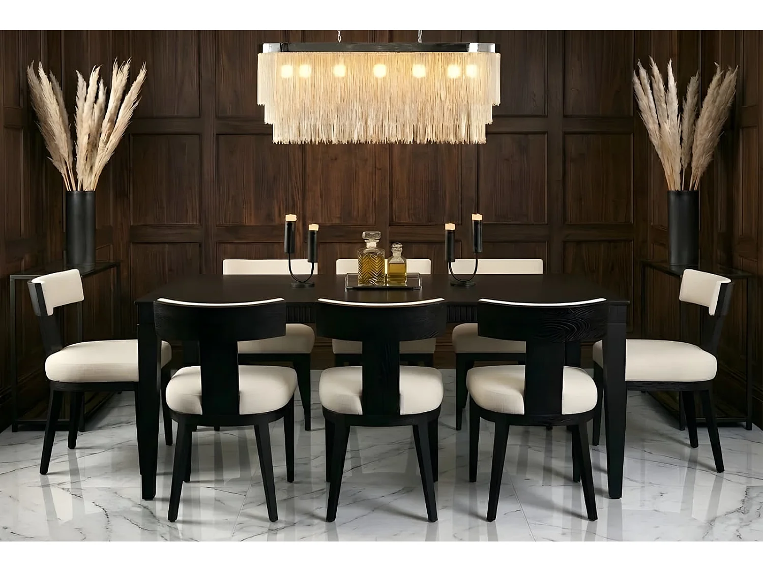 Stanwyck Capsule Pendant Light, Chrome - Art Deco 3-Tier Metal Chain, Height Adjustable, Includes 12 x 40W E27 Bulbs
