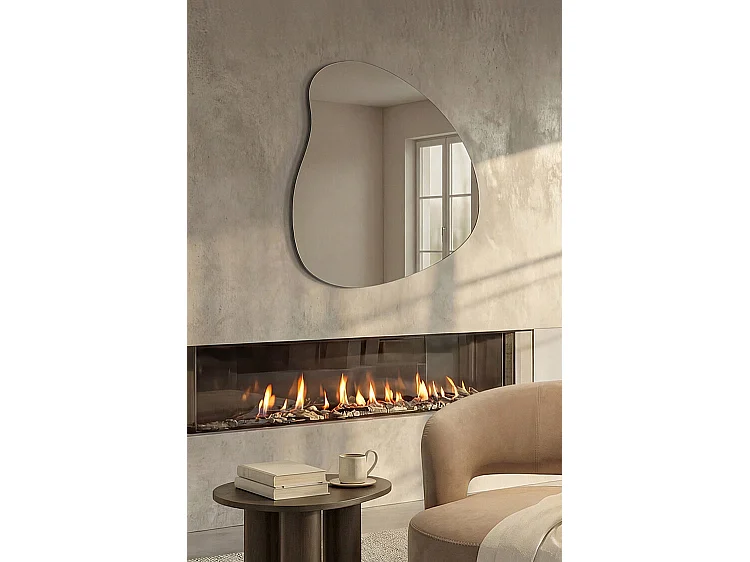 My Furniture Freeform Wall Mirror - Asymmetrical Cloud Design, Frameless, Multiple Back Finishes