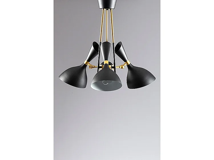Delano Three Light Pendant - Brushed Brass with Matt Black, E14, 54 cm