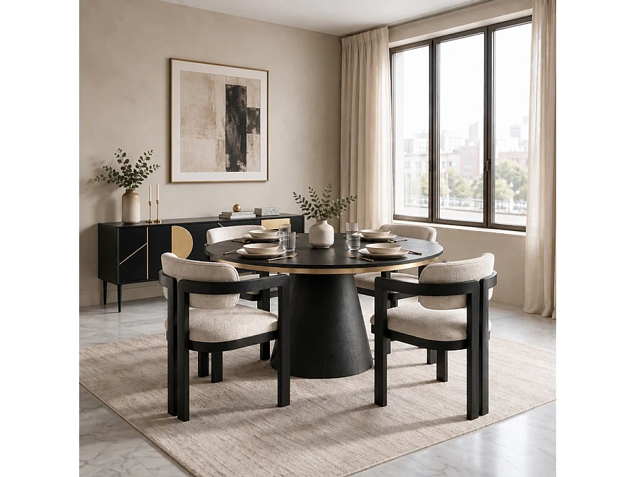 Brewster 4–6 Seat Black Dining Table