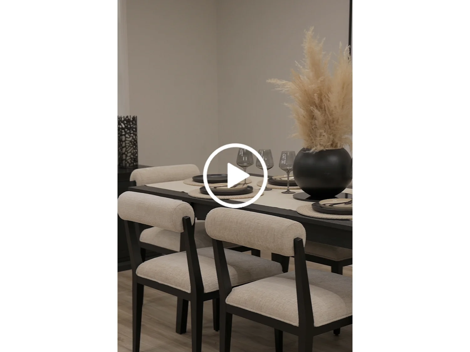 My Furniture Capri Black Extending Dining Table - Solid Ash Base, Ash Veneer Top, Seats 6