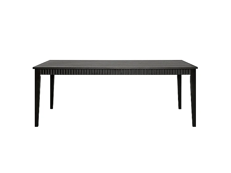 Oriel Dining Table, Rectangular Solid Ash with Matt Black Finish