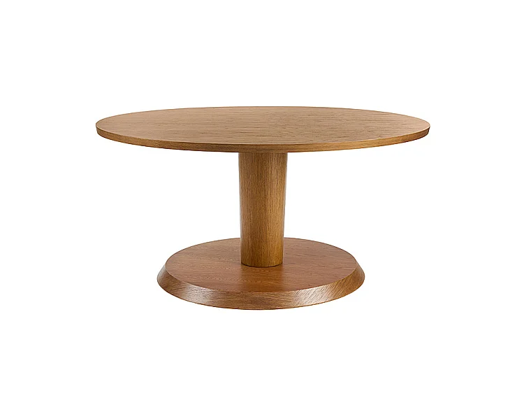 My Furniture Sia 6–8 Seat Round Dining Table, Oak Veneer Chestnut