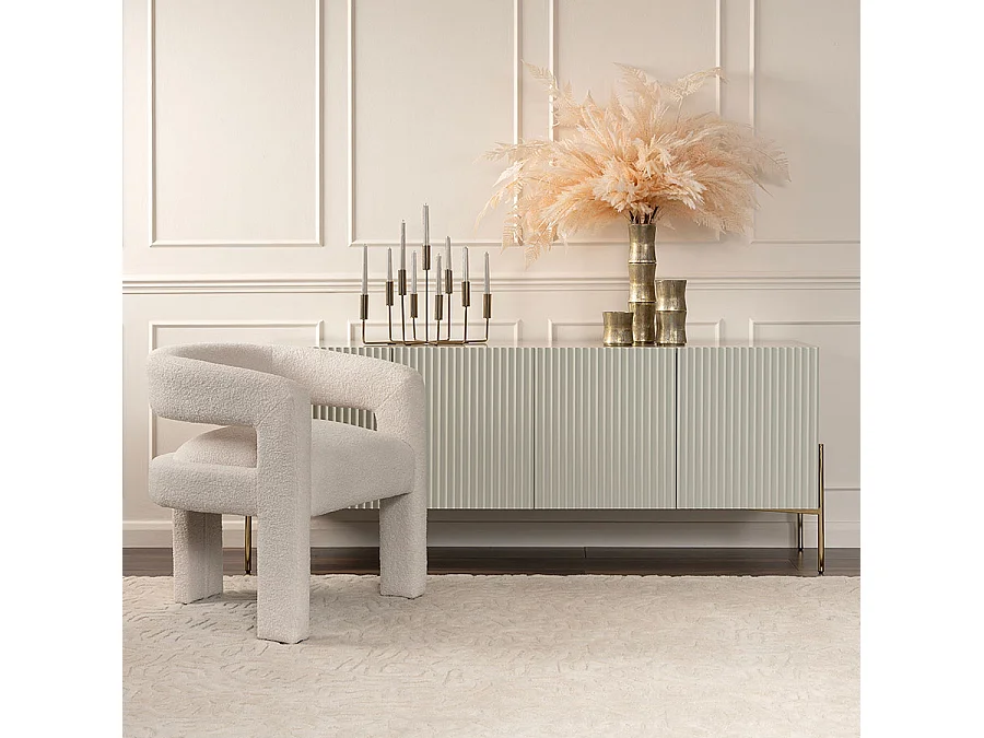 Lexington Pebble Grey Sideboard, Contemporary Oak Veneer, Soft-Close Doors, Cable Ports