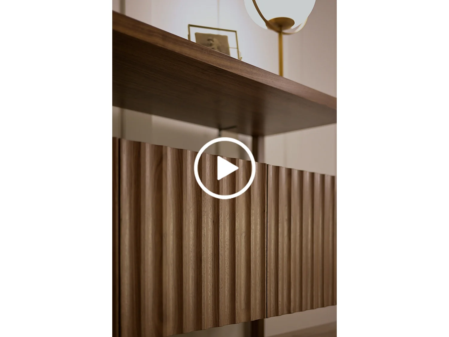 Oriel Walnut Veneer Sideboard in Solid Oak - 4-Door Contemporary TV Unit