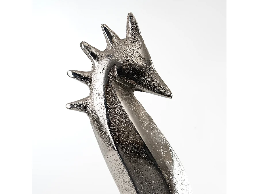 Highcrown Seahorse Sculpture Silver - Solid Aluminium with Marble Base