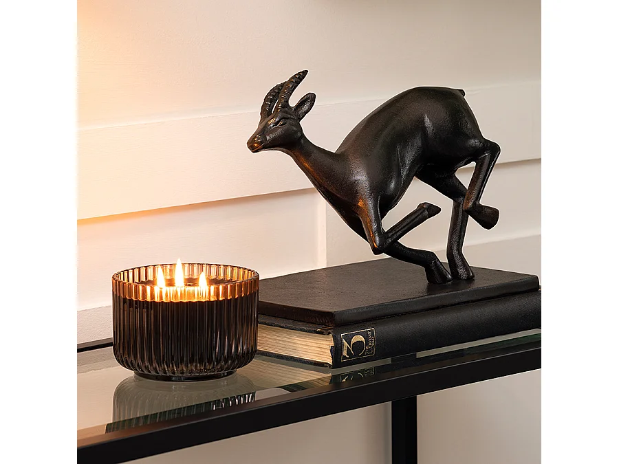 Springbok Sculpture, Solid Aluminium with Bronze Finish, 19 x 27 x 17.5 cm